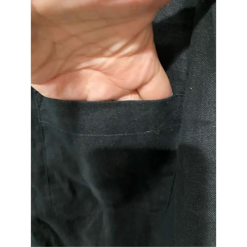 International male men’s black short sleeve 100% linen shirt, size XXL - Picture 3 of 4